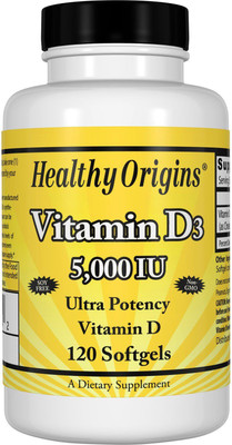 

Healthy Origins Vitamin D3, 5,000 IU, 120 Softgels(120 No)