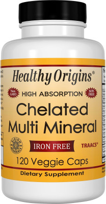 

Healthy Origins Chelated Multi Mineral, Iron Free, 120 Veggie Caps(120 No)