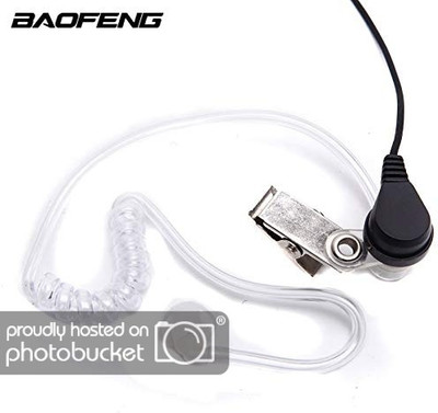 

visionrabbit Baofeng 2PCS Walkie Talkie Earphone Air Acoustic Tube Earpiece 2 Pin PTT Transparent Headset Microphone K Two Way Radio UV-5R One Pair Set Walkie Talkie(Black)