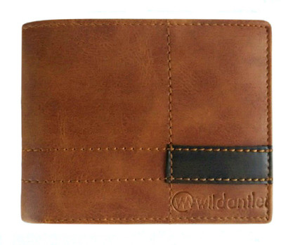 Wildantler Boys Tan Genuine Leather Wallet(6 Card Slots)