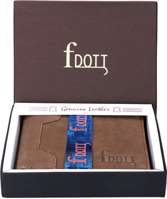 

F DOTT Men Khaki Genuine Leather Wallet(6 Card Slots), Carod color