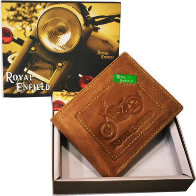 

Royal Enfield Men Brown Genuine Leather Wallet(5 Card Slots)