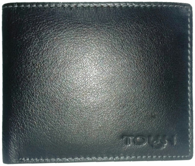 

TOUGH Men Black Genuine Leather Wallet(6 Card Slots)