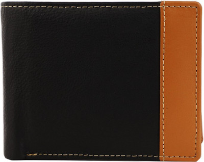 

pocket bazar Men Yellow, Black Genuine Leather Wallet(10 Card Slots), Black;yellow