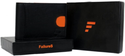 

FailureS Men Black Genuine Leather Wallet(6 Card Slots)