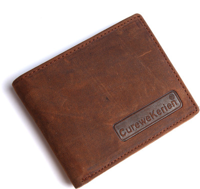 

Curewe Kerien Men Tan Genuine Leather Wallet(10 Card Slots), Vintage tan
