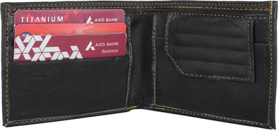 

MenStylam Men Black Artificial Leather Wallet(3 Card Slots)