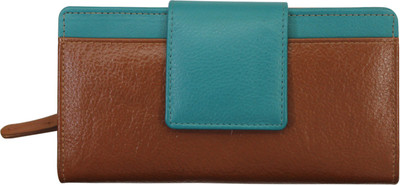 

Trishikha Women Tan Genuine Leather Wallet(14 Card Slots), Dark tan