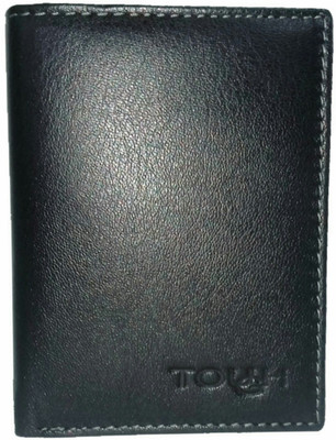 

TOUGH Men Black Genuine Leather Wallet(3 Card Slots)