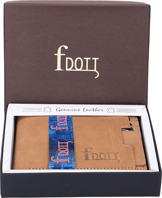 

F DOTT Men Tan Genuine Leather Wallet(6 Card Slots)