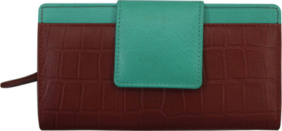

Trishikha Women Red Genuine Leather Wallet(14 Card Slots), Brick red