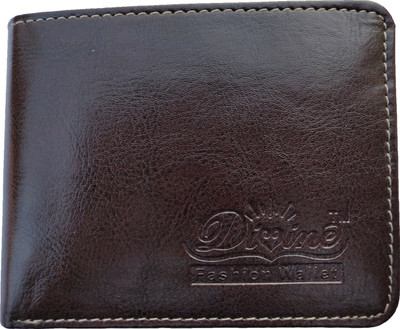 Divine Men Brown Artificial Leather Wallet(6 Card Slots), D-br-1