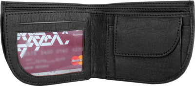 

MenStylam Men Black Artificial Leather Wallet(4 Card Slots)