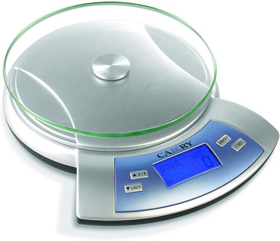 

Camry EK5350-31P With Blue Backlight & Alarm Timer/Thermometer Electronic Kitchen Scale Food Scale Digital Kitchen Scale with Max Capacity 5 kg Weighing Scale(Silver)
