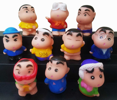 

Toy Mela Cute Shinchan Set of 10 Pcs. Different Shinchan Pencil Topper Pencil Extender Squishy Action Figure Toys for Kids(Multicolor)