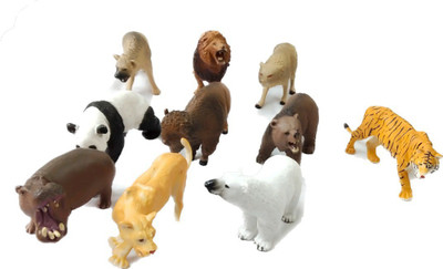 

ClueSteps ClueSteps Animals World Plastic Toys for Kids ( 10 Pieces Pack )(Multicolor)