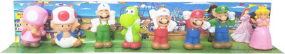 

Toy Mela Super Mario Bros. 8 Pcs. / Set Mario, Yoshi, Toad, Princess Peach, Luigi, Toadette Pencil Topper Pencil(Multicolor)