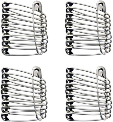 

Heirloom Quality Set of 4 Large Safety Pins(Silver)