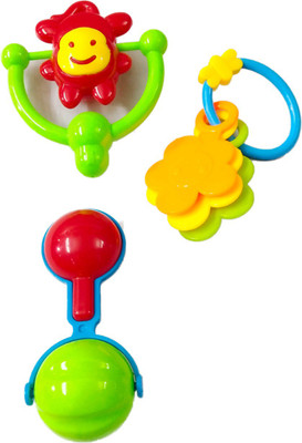 

ClueSteps Baby Rattles for Small Infants Set of 3 Pieces Rattle(Multicolor)