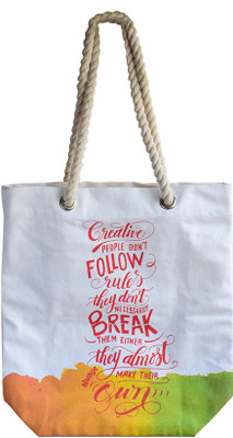 

Doodle Own Rules Canvas Tote Bags Multipurpose Bag(Multicolor, 7 L)