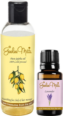 

Geeleemitti Jojoba Carrier Oil with Lavender Essential Oil to be diluted for Hair, Skin and Face(110 ml)