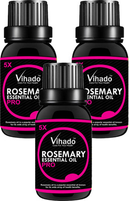 

VIHADO 5X PRO Pure Rosemary Essential Oil - Rosmarinus Officinalis - 30 ml (Pack of 3)(30 ml)