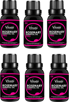 

VIHADO 5X PRO 100% Pure Rosemary Essential oil (10 ml) (Pack of 6)(10 ml)