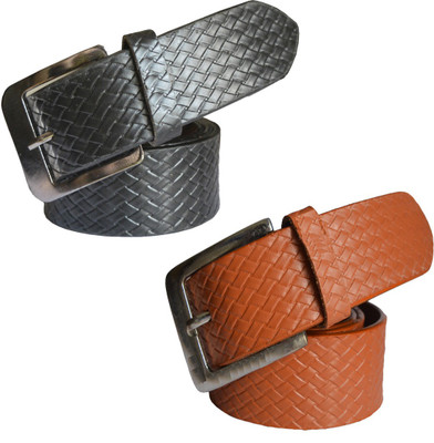 

Sun Shopping Men Formal Black, Tan Synthetic Belt