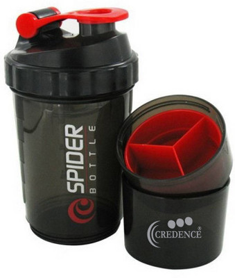 

Credence Gym Bottle Spider 3in 1 Protein Milk Shaker. 500 ml Shaker(Pack of 1, Red), Black