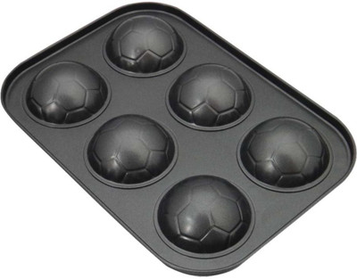 

Jazz My Mobile Carbon Steel 6 Cup Football Shape Muffin Tray/Cake Mold/Baking Mold Tray (10 Inches, Black) Cup Cake Maker Cake Maker