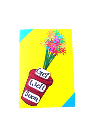 

RMantra HAndmade Get Well Soon Card/Floral Fell Better Greeting Card(Yellow, Pack of 1)