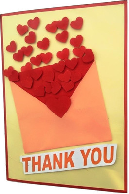 

RMantra Handamde Thank You from Bottom of Heart/ Heartfelt Thank You Greeting Card(Peach, Pack of 1)