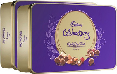 

Cadbury Celebration Rich Dry Fruit Chocolate Gift Pack, 177 gm - Pack of 2 Bars(Pack of 2, 177 g)