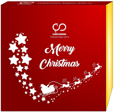 

Chocodusk Merry Christmas (Red) Assorted Chocolate Box, 150 g Crackles(150 g)