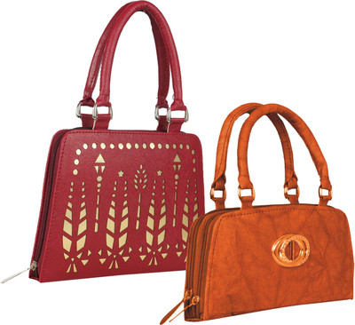 

Fillincart Casual, Party, Formal Maroon, Brown Clutch, Brown;maroon