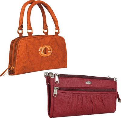 

Fillincart Casual, Party, Formal Maroon, Brown Clutch, Brown;maroon