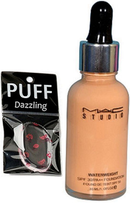 

dazzling Silicon puff & mac studio waterweight foundation(Set of 2)