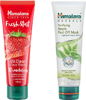 

Himalaya NEEM PEEL OF MASK , OIL CLEAR STRAWBERRY FACE WASH(Set of 2)