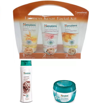 

Himalaya FAIRNESS KESAR FACIAL KIT,COCA BUTTER BODY LOTION,WINTER DEFENSE CREAM(Set of 3)