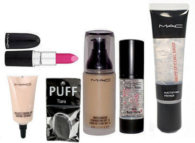 

tiara silicone Puff , Select Cover up Concealer , Match Master Foundation,Face Primer,Candy Yum-Yum Lipstick,Infalliable Mattiyfing Primer(Set of 6)