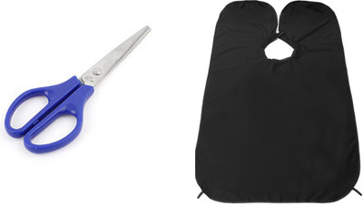 

JAMPAK HAIR Salon Beard Care Trimmer Hair Catcher Shave Apron ,Salon & home use small scissor , Pack Of 2(Set of 2)