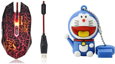 

DARK EDGE XM-508 Wired Optical Gaming Mouse With Doraemon Fancy USB Flash Drive 16 GB Combo Set