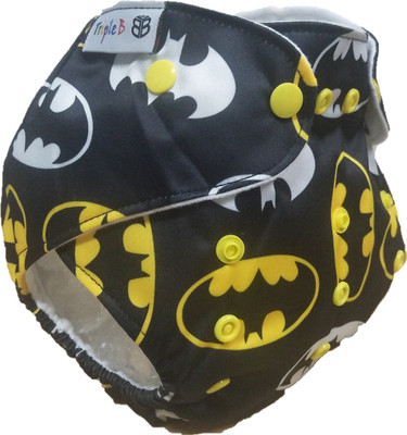 

Triple B Baby Cloth diaper with 3 Layer Microfiber insert Pad - Batman Print - L