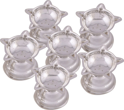 

Shreeng silver plated set of 6 standing star deepak 6 pcs. Stainless Steel(6 Pieces, Silver)