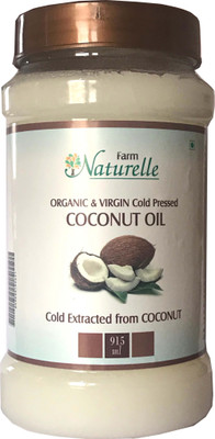 

Farm Naturelle Organic Cold Pressed Virgin Coconut Cooking Oil, 915ml Coconut Oil Plastic Bottle(915)