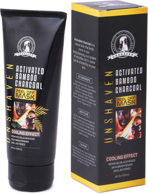 

unshaven Activated Bamboo Charcoal Peel off Mask, Black for Men & Women 120 GM(120 ml)