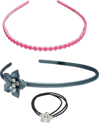 

Angel Glitter AG_HA_HA_00004 Hair Band, Rubber Band(Grey, Pink, Black)