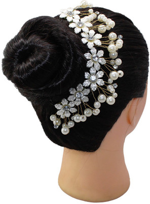 

Ear Lobe & Accessories Women's White Colour Hair Decors (Ivory) Hair Accessory Set(White)