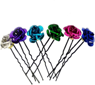 

GaDinStylo Pack of 6 Hair Accessories Flower Juda Pins For Bun Decoration For Women And Girls Hair Pin(Multicolor)