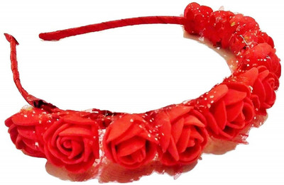 

Cloudaby Red Rose Crown Hair band for Girls (Pack of 1) Hair Band(Red)